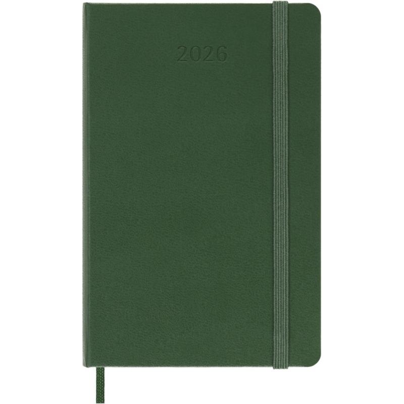 Kalendarz tygodniowy MOLESKINE 2026, 12M, P, twarda oprawa, 9x14cm, myrtle green