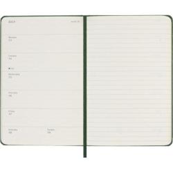 Kalendarz tygodniowy MOLESKINE 2026, 12M, P, twarda oprawa, 9x14cm, myrtle green