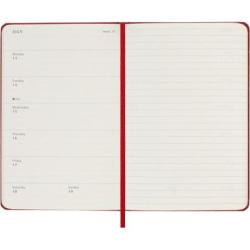 Kalendarz tygodniowy MOLESKINE 2026, 12M, P, twarda oprawa, 9x14cm, scarlet red