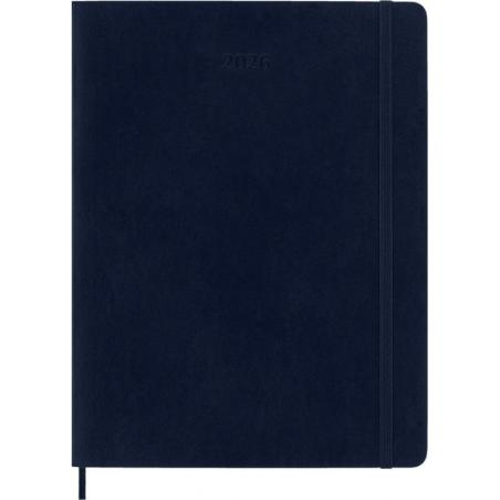 Kalendarz tygodniowy MOLESKINE 2026, 12M, XL, miękka oprawa, 19x25cm, sapphire blue
