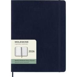 Kalendarz tygodniowy MOLESKINE 2026, 12M, XL, miękka oprawa, 19x25cm, sapphire blue