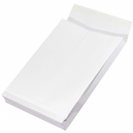 Koperty RBD z taśmą silikonową OFFICE PRODUCTS, HK, B4, 250x353x38mm, 150gsm, 250szt., białe
