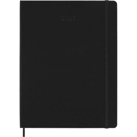Kalendarz tygodniowy MOLESKINE 2026, 12M, XL, twarda oprawa, 19x25cm, czarny
