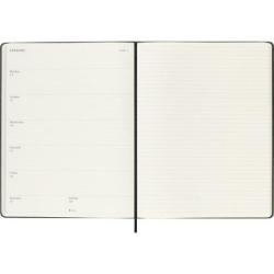 Kalendarz tygodniowy MOLESKINE 2026, 12M, XL, twarda oprawa, 19x25cm, czarny