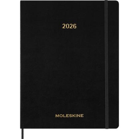 Kalendarz tygodniowy vertykalny MOLESKINE 2026, 15M, XXL, miękka oprawa, 23,5x28cm, czarny