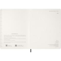 Kalendarz tygodniowy vertykalny MOLESKINE 2026, 15M, XXL, miękka oprawa, 23,5x28cm, czarny