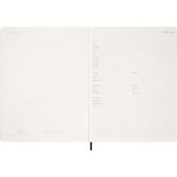 Kalendarz tygodniowy vertykalny MOLESKINE 2026, 15M, XXL, miękka oprawa, 23,5x28cm, czarny