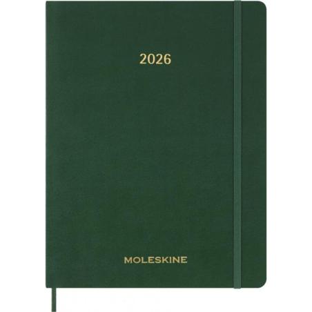 Kalendarz tygodniowy vertykalny MOLESKINE 2026, 15M, XXL, miękka oprawa, 23,5x28cm, myrtle green