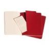 Zestaw 3 zeszytów MOLESKINE Cahier, L, 13x21cm, w linie, 80 stron, cranberry red