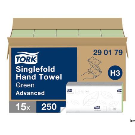Ręcznik składny Tork Advanced ZZ zielony 2 warstwy 3750 sztuk 15x25 cm