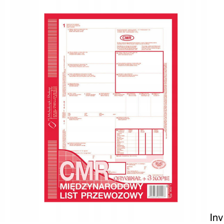 Międzynarodowy list przewozowy 800-1 CMR (1+3), A4, 80 kartek, Michalczyk i Prokop