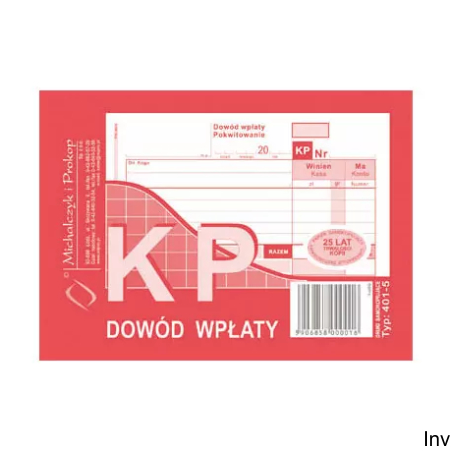 Dowód Wpłaty A6 80 kartek Michalczyk i Prokop