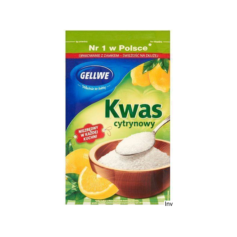 Kwasek cytrynowy w proszku 20g Gellwe