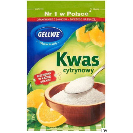 Kwasek cytrynowy w proszku 20g Gellwe