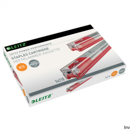 Zszywki Leitz K12 do zszywacza kasetowego 5551 i 5550, 5 kasetek po 210 sztuk, stalowe ocynkowane