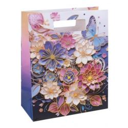 PAKIET Torebka na prezenty DONAU HOME, laminowana, 26x32,5x10cm, całoroczna, z rączką, mix wzorów