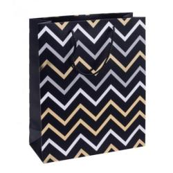 PAKIET Torebka na prezenty DONAU HOME, laminowana, 25x30x10cm, całoroczna, sznurek, mix wzorów