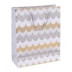 PAKIET Torebka na prezenty DONAU HOME, laminowana, 25x30x10cm, całoroczna, sznurek, mix wzorów