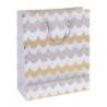 PAKIET Torebka na prezenty DONAU HOME, laminowana, 25x30x10cm, całoroczna, sznurek, mix wzorów