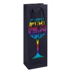 PAKIET Torebka na alkohol DONAU HOME, laminowana, 12x35,5x8cm, całoroczna, sznurek, mix wzorów