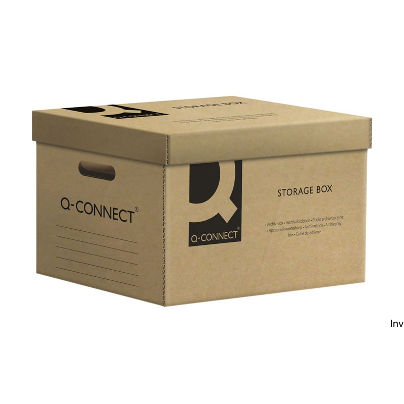 Pudło zbiorcze szare Q-CONNECT 515x305x350mm, tektura 483gsm, na 6 segregatorów, z ściankami opisowymi