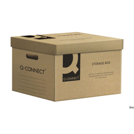 Pudło zbiorcze szare Q-CONNECT 515x305x350mm, tektura 483gsm, na 6 segregatorów, z ściankami opisowymi