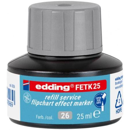 Tusz do uzupełniania markerów do flipchartów e-FETK 25 EDDING, srebrno-szary