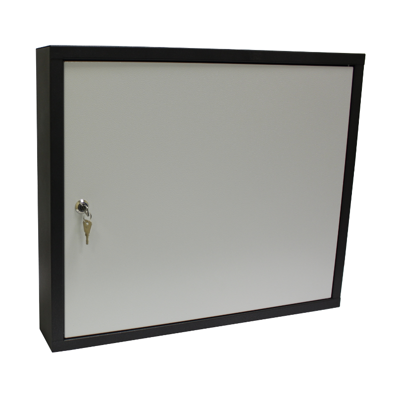 Verotech Szafka wisząca na 150 kluczy czarna z szarymi drzwiami 580 x 480 x 90 mm