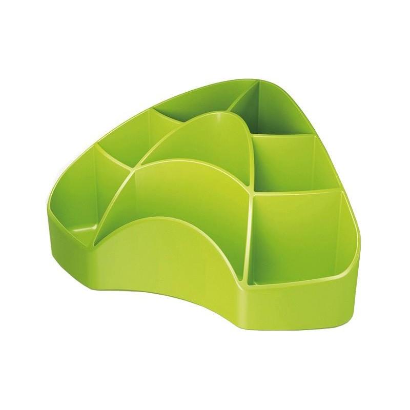 Przybornik biurowy Arda Multipot zielony z 8 przegrodami, 9 x 12,3 x 18,5 cm