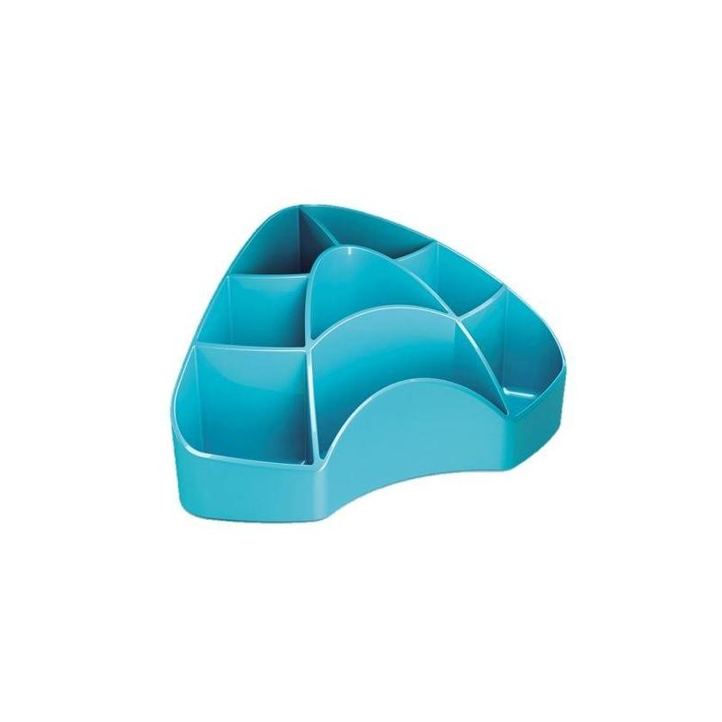 Przybornik biurowy Arda Multipot turkusowy z 8 przegrodami, 9 x 12,3 x 18,5 cm