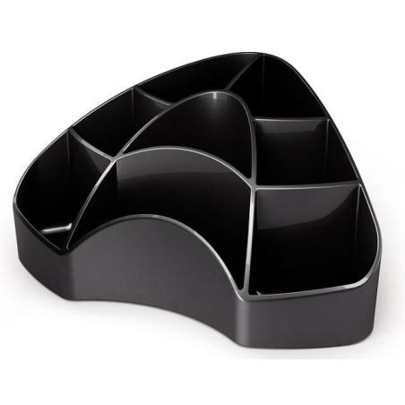 Przybornik biurowy Arda Multipot czarny z 8 przegrodami, 9 x 12,3 x 18,5 cm