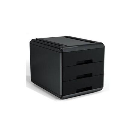 Arda Organizer MyDesk czarny, biurowy z trzema szufladami na dokumenty A5