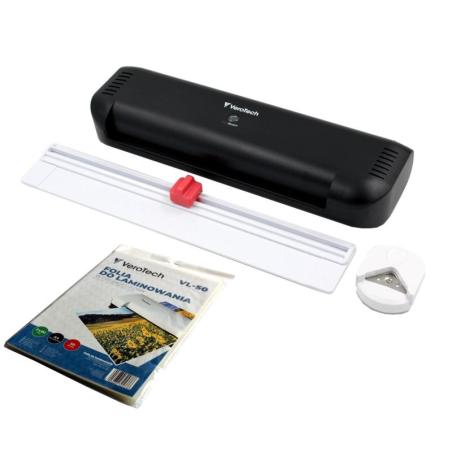 Verotech zestaw laminator VL-540, trymer A4 i zaokrąglacz rogów z folią 80 mic do laminowania dokumentów