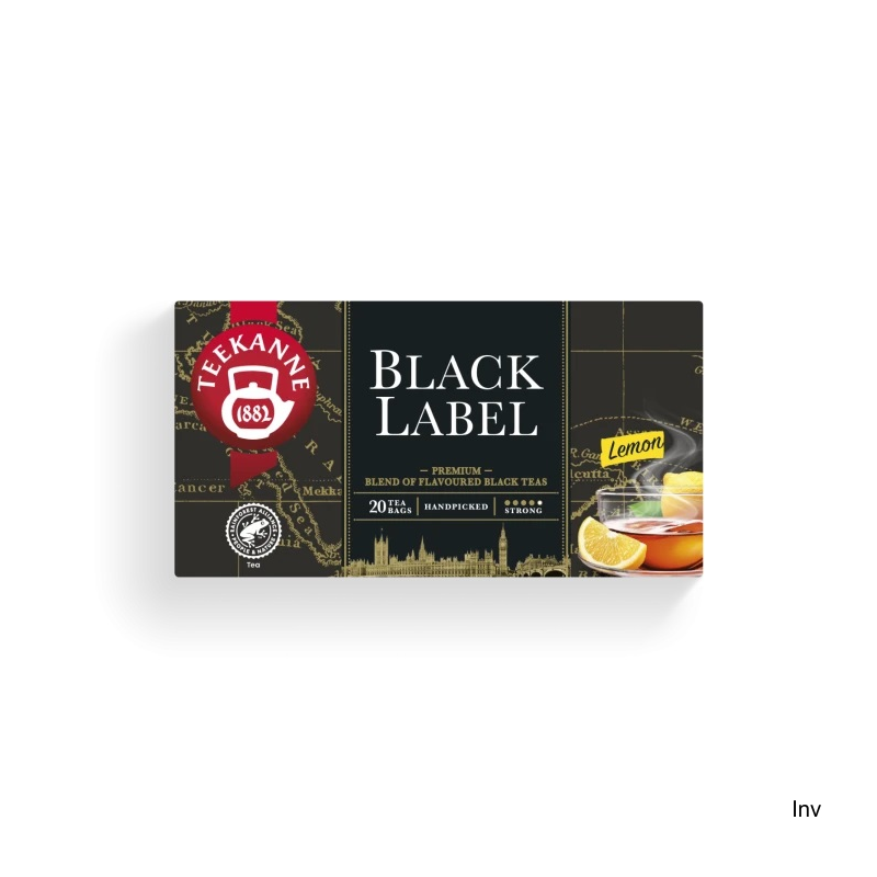Herbata TEEKANNE Black Label z cytryną 20 kopert czarna