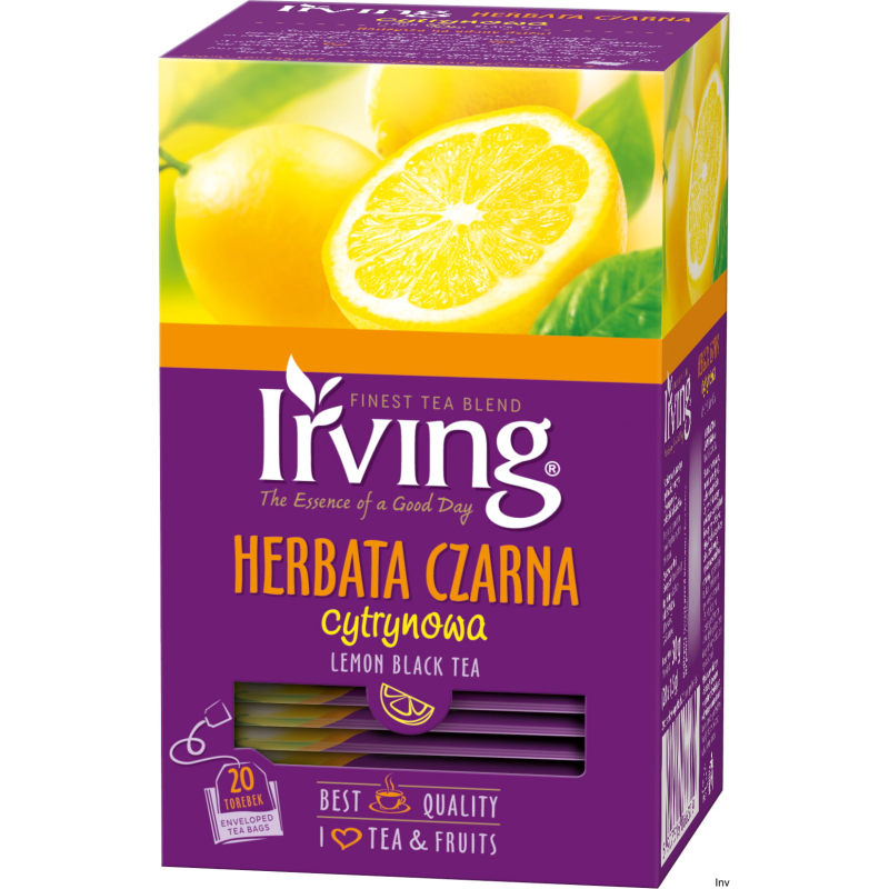 Herbata czarna IRVING cytrynowa 20 torebek