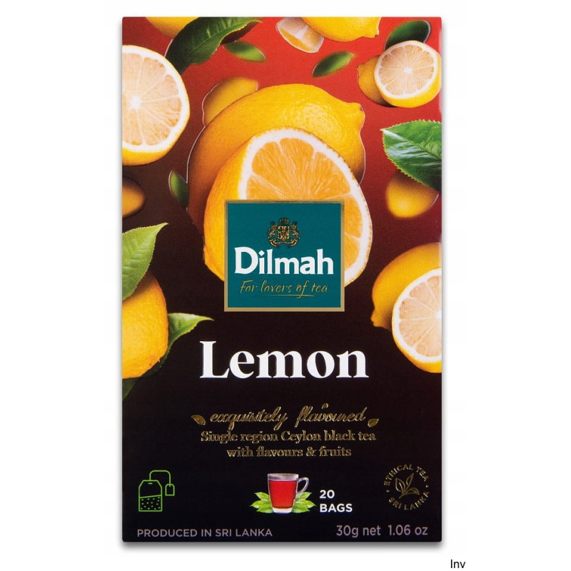 Herbata czarna DILMAH Lemon 20 torebek - orzeźwiający smak cytryny