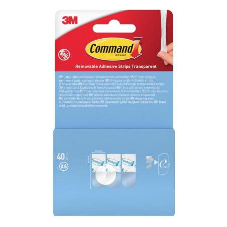 Paski samoprzylepne COMMAND (17020), wymienne, mini, 40 szt., transparentne