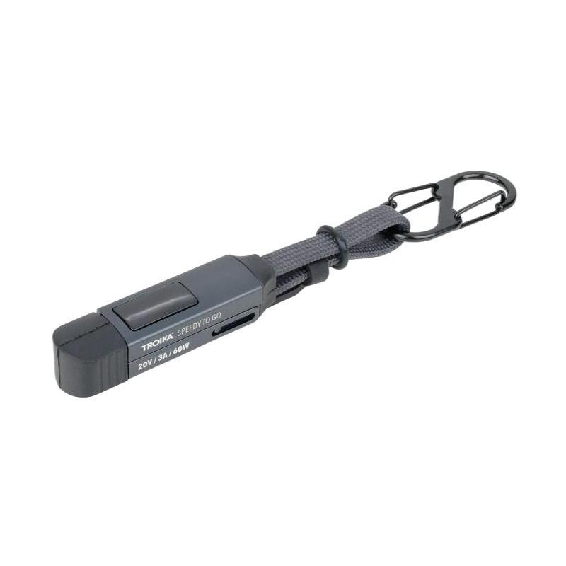 Brelok TROIKA Speedy To Go, z kablem ładującym USB-C, czarny