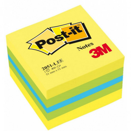 Mini Kostka samoprzylepna POST-IT (2051L), 51x51mm, 1x400 kart., cytrynowa