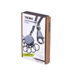 Brelok TROIKA Patent Chain, z łańcuszkiem, na 6 kluczy, chromowany