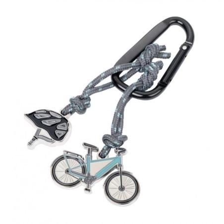 Brelok TROIKA E-Bike, karabińczyk, 2 charmsy, emaliowany metal