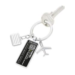 Brelok TROIKA Lost & Found, chromowany metal