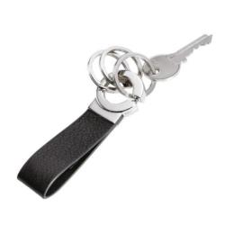 Brelok TROIKA Key-Click, 3 kółka do kluczy, czarna skóra