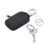 Brelok TROIKA Pocket Click, 3 kółka do kluczy, etui na monety na suwak, czarna skóra