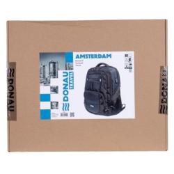 Plecak DONAU TRAVEL Amsterdam, 17", 35l, USB + kabel USB-C, czarny