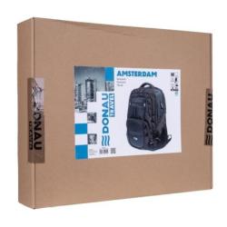 Plecak DONAU TRAVEL Amsterdam, 17", 35l, USB + kabel USB-C, czarny
