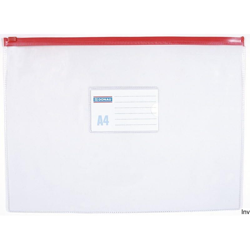 Torebka Donau na zamek błyskawiczny A4 PVC 170µ transparentna 240x330mm, 10 sztuk