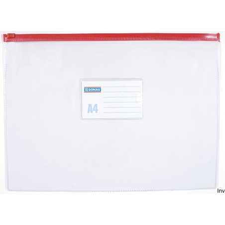 Torebka Donau na zamek błyskawiczny A4 PVC 170µ transparentna 240x330mm, 10 sztuk