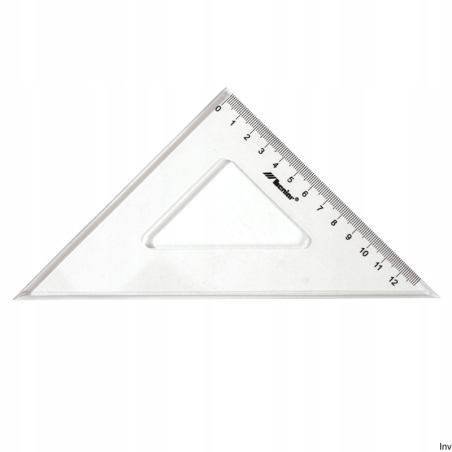 Ekierka równoramienna Donau 45 stopni, mała, 8,5 cm, plastikowa