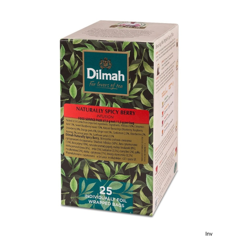Herbata Dilmah Naturally Spicy Berry 25 kopert ziołowo-owocowa